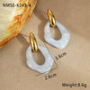 Wholesale Women's Fashion Geometric Macaron Color Resin Stainless Steel Gold Plated Earrings