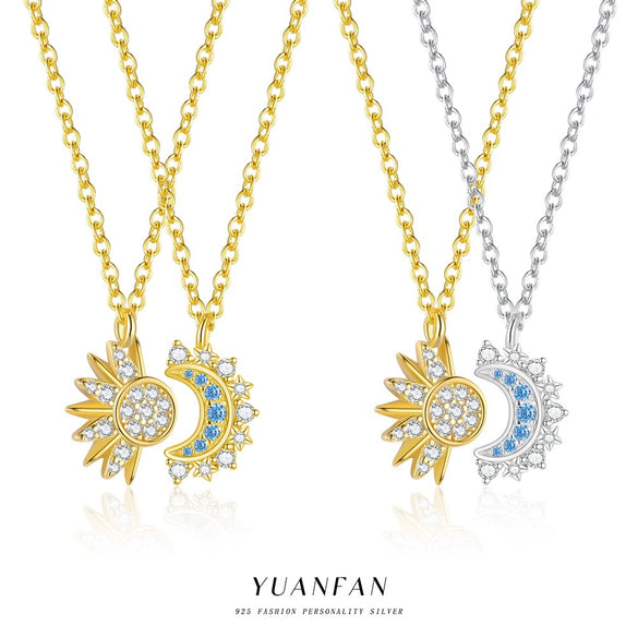 Wholesale Women's Fashion Geometric Micropaved 925 Sterling Silver Cross Chain Necklace