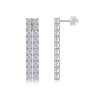 Wholesale Women's Fashion Geometric Moissanite Inlaid 925 Silver Tassel Earrings
