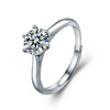 Wholesale Women's Fashion Geometric Moissanite S925 Sterling Silver Electroplated Ring
