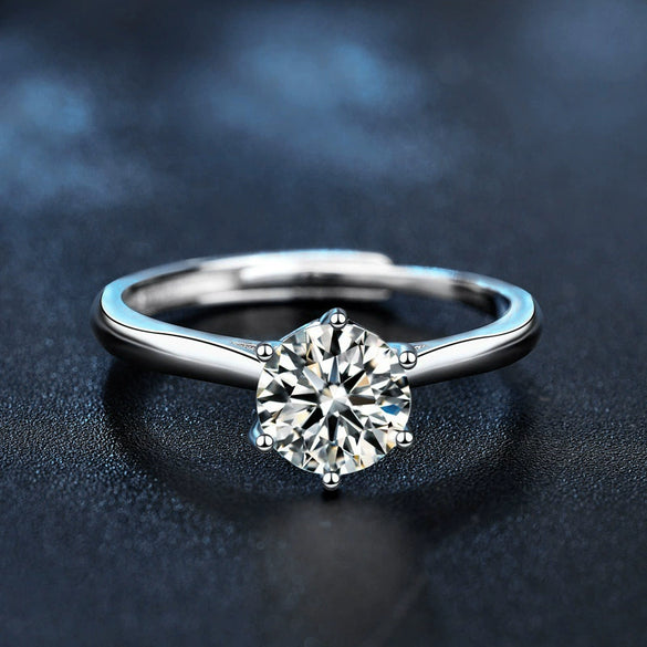 Wholesale Women's Fashion Geometric Moissanite S925 Sterling Silver Electroplated Ring