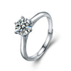 Wholesale Women's Fashion Geometric Moissanite S925 Sterling Silver Electroplated Ring