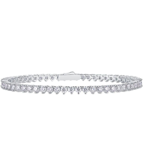 Wholesale Women's Fashion Geometric Moissanite Silver Bracelet 925 Silver Platinum Plated Set With Diamonds