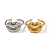 Wholesale Women's Fashion Geometric Open Ring In 18K Gold Plated Stainless Steel With Electroplating Treatment Individually Packaged