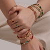Wholesale Women's Fashion Geometric Pattern Faceted Glass Stone 5A Zircon Full Diamond Stainless Steel Electroplated Bracelet