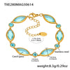 Wholesale Women's Fashion Geometric Pattern Faceted Glass Stone 5A Zircon Full Diamond Stainless Steel Electroplated Bracelet