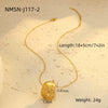 Wholesale Women's Fashion Geometric Patterned Stainless Steel 18K Gold Electroplated Pendant Necklace