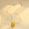 Wholesale Women's Fashion Geometric Patterned Stainless Steel 18K Gold Electroplated Pendant Necklace