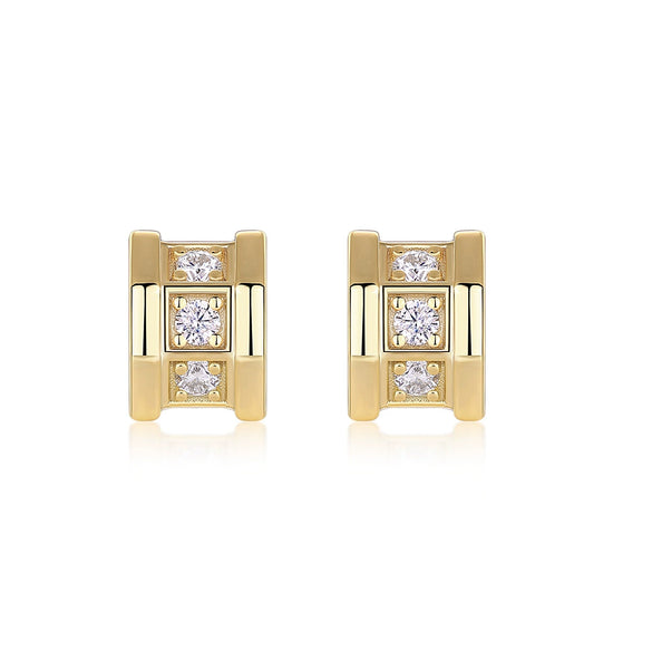 Wholesale Women's Fashion Geometric S925 Silver Earrings Set With Diamonds
