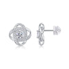 Wholesale Women's Fashion Geometric S925 Silver Moissanite Ear Studs Set With Diamonds And Plated 18K Gold