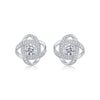 Wholesale Women's Fashion Geometric S925 Silver Moissanite Ear Studs Set With Diamonds And Plated 18K Gold