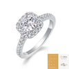Wholesale Women's Fashion Geometric S925 Silver Moissanite Ring Set With Diamonds