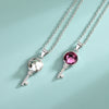 Wholesale Women's Fashion Geometric S925 Sterling Silver Austrian Crystal Necklace With Cross Chain And Hundred Tower Key Pendant
