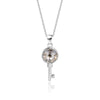 Wholesale Women's Fashion Geometric S925 Sterling Silver Austrian Crystal Necklace With Cross Chain And Hundred Tower Key Pendant