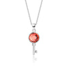 Wholesale Women's Fashion Geometric S925 Sterling Silver Austrian Crystal Necklace With Cross Chain And Hundred Tower Key Pendant