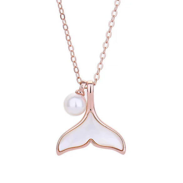 Wholesale Women's Fashion Geometric S925 Sterling Silver Fishtail Necklace With Snake Bone Chain And Electroplating