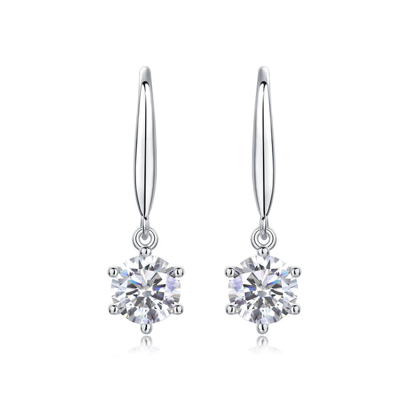 Wholesale Women's Fashion Geometric 925 Silver Earrings Set With Moissanite