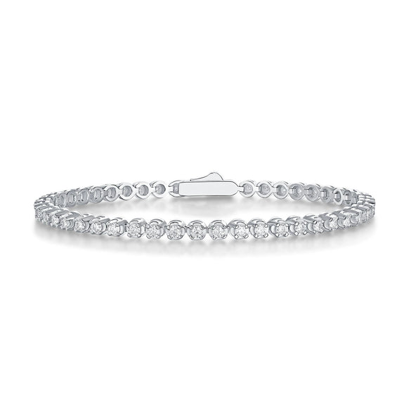Wholesale Women's Fashion Geometric 925 Silver Moissanite Bracelet Set With Diamonds