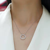 Wholesale Women's Fashion Geometric 925 Silver Moissanite Inlaid Clavicle Chain Necklace