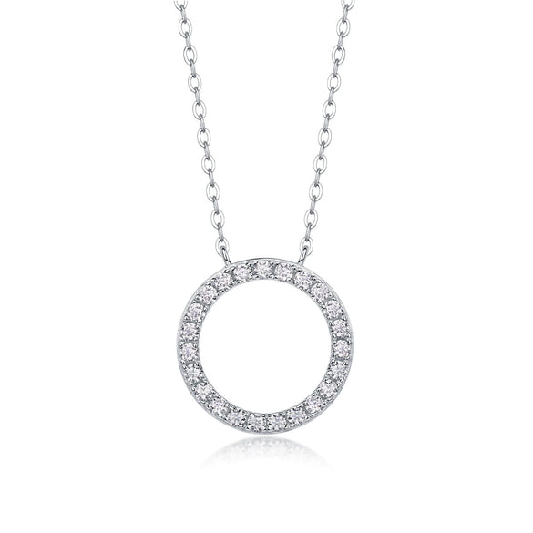 Wholesale Women's Fashion Geometric 925 Silver Moissanite Inlaid Clavicle Chain Necklace