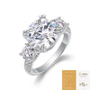 Wholesale Women's Fashion Geometric 925 Silver Moissanite Ring Set With Diamonds