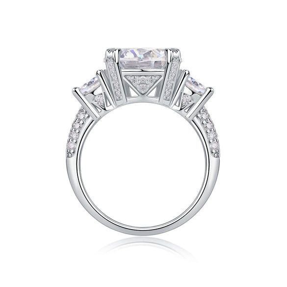 Wholesale Women's Fashion Geometric 925 Silver Moissanite Ring Set With Diamonds