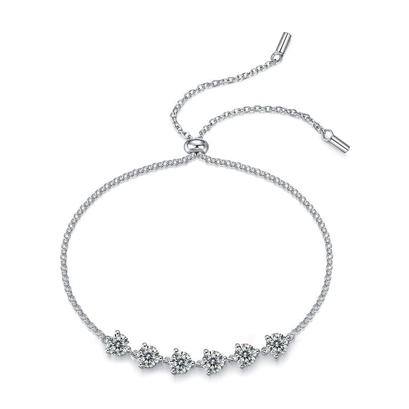 Wholesale Women's Fashion Geometric 925 Silver Moissanite Set Bracelet Jewelry