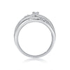 Wholesale Women's Fashion Geometric 925 Silver Ring Set With Diamonds
