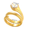 Wholesale Women's Fashion Geometric Snake Ring Stainless Steel 18K Gold Plated Inlaid Zircon