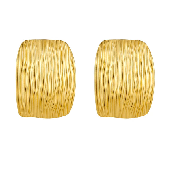 Wholesale Women's Fashion Geometric Square Stainless Steel Electroplated Earrings Accessories