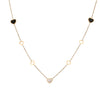 Wholesale Women's Fashion Geometric Stainless Steel And Agate Motherofpearl Hollow Love Clavicle Chain Necklace Inlaid With Zircon Electroplated