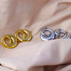 Wholesale Women's Fashion Geometric Stainless Steel And 18K Gold Electroplated Circle Earrings