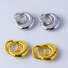 Wholesale Women's Fashion Geometric Stainless Steel And 18K Gold Electroplated Circle Earrings