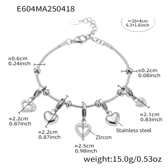 Wholesale Women's Fashion Geometric Stainless Steel Diy Multi Accessory Bracelet Plated 18K Real Gold