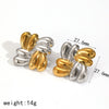 Wholesale Women's Fashion Geometric Stainless Steel Earrings 18K Gold Plated Electroplated Non Fading
