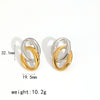 Wholesale Women's Fashion Geometric Stainless Steel Earrings 18K Gold Plated Electroplated Non Fading