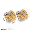 Wholesale Women's Fashion Geometric Stainless Steel Earrings 18K Gold Plated Electroplated Non Fading