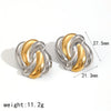 Wholesale Women's Fashion Geometric Stainless Steel Earrings 18K Gold Plated Electroplated Non Fading