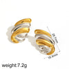 Wholesale Women's Fashion Geometric Stainless Steel Earrings 18K Gold Plated Electroplated Non Fading