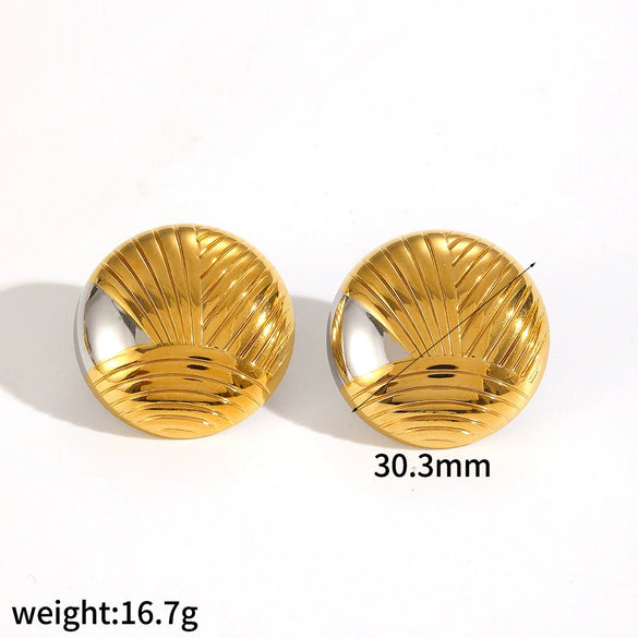 Wholesale Women's Fashion Geometric Stainless Steel Earrings 18K Gold Plated Electroplated Non Fading