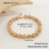 Wholesale Women's Fashion Geometric Stainless Steel Electroplated Beaded Necklace Jewelry