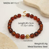 Wholesale Women's Fashion Geometric Stainless Steel Electroplated Beaded Necklace Jewelry