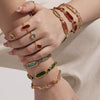 Wholesale Women's Fashion Geometric 316L Stainless Steel Electroplated Czech Glass Stitching Bracelet