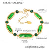 Wholesale Women's Fashion Geometric 316L Stainless Steel Electroplated Czech Glass Stitching Bracelet