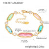 Wholesale Women's Fashion Geometric 316L Stainless Steel Electroplated Czech Glass Stitching Bracelet
