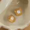Wholesale Women's Fashion Geometric Stainless Steel Electroplated Earrings With Irregular Square Shape