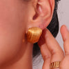 Wholesale Women's Fashion Geometric Stainless Steel Electroplated Earrings