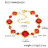 Wholesale Women's Fashion Geometric 316L Stainless Steel Electroplated Faceted Czech Glass Bracelet Jewelry
