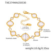 Wholesale Women's Fashion Geometric 316L Stainless Steel Electroplated Faceted Czech Glass Bracelet Jewelry