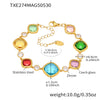 Wholesale Women's Fashion Geometric 316L Stainless Steel Electroplated Faceted Czech Glass Bracelet Jewelry